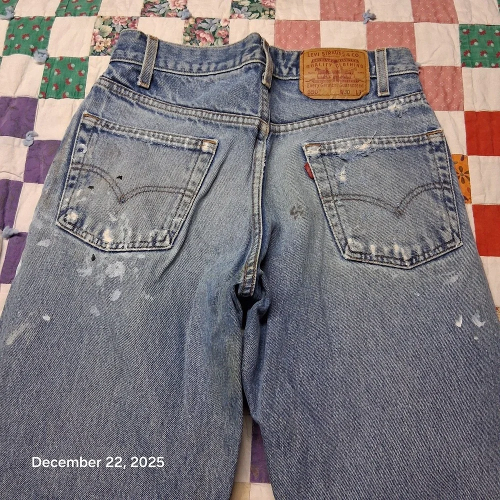 VTG Thrashed Distressed Levi 550 Jeans 30x32 Blue Grunge‎ Y2K 90s